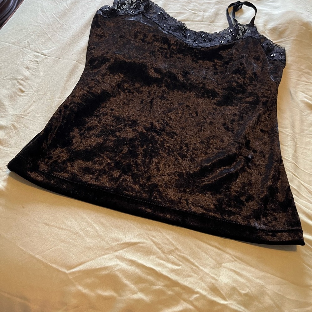 Black velvety Lacey cami